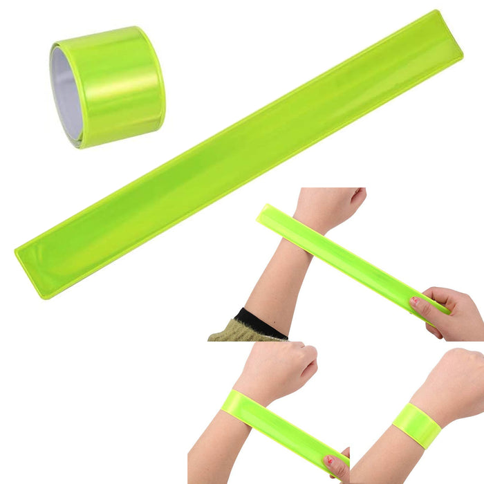 12 Pc High Visibility Reflective Bands Snap Strap Running Arm Wrist Ankle Safety