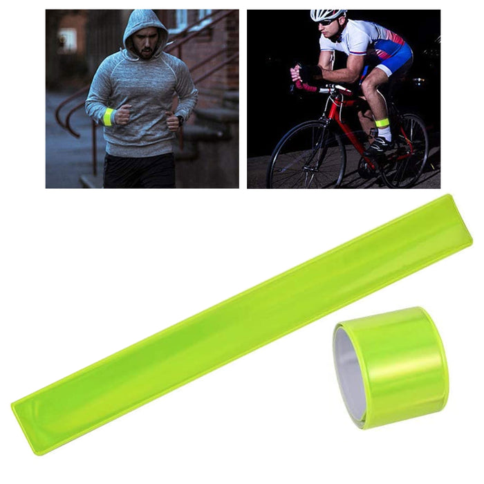 8 Reflective Snap Bands Running Gear Arm Wrist Ankle Night Safe High Visibility