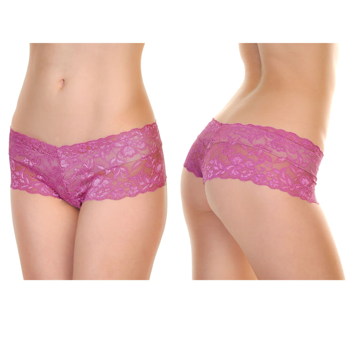 Pink Lace Boxers by FOXERS, Sexy Boxers, Womens Lingerie, Plus