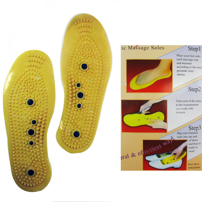 Pair Magnetic Gel Insole Shoe Pain Relief Heel Feet Foot Therapy Massage Cushion