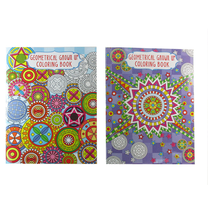 4 Adult Coloring Book Geometrical Stress Relief Relaxation Meditation Therapy !
