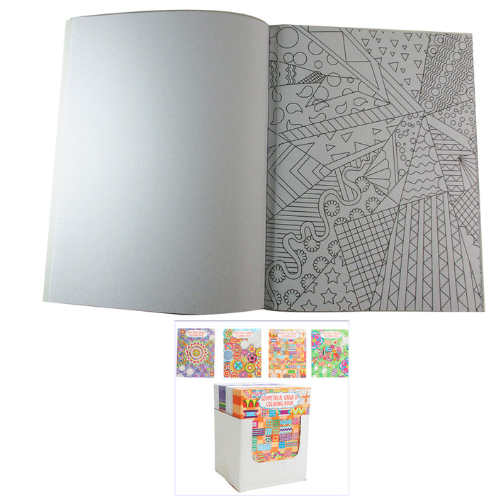 4 Adult Coloring Book Geometrical Stress Relief Relaxation Meditation Therapy !