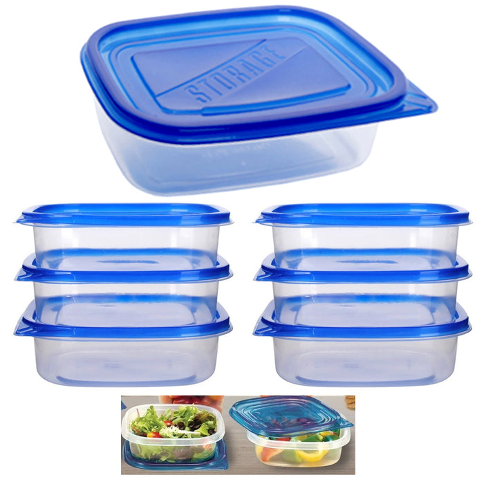 2pc Food Storage Container Meal Prep Takeout Tray Microwavable BPA Free Reusable, Blue