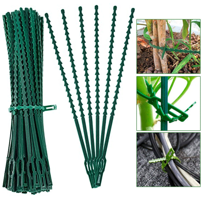 60 Adjustable Plastic Zip Cable Tie Gardening Plant Twist Cord Flexible Lock 7"