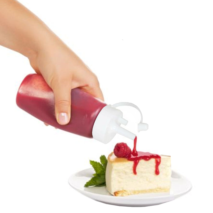 6 Pc 6oz Clear Plastic Squeeze Bottles Condiment Ketchup Mustard BBQ Mayo Sauce
