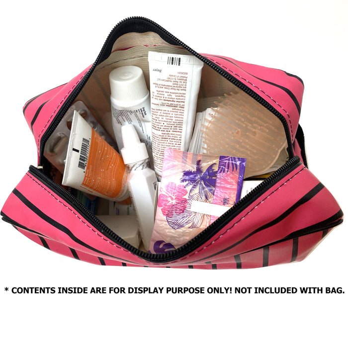 2 Cosmetic Bag Women Makeup Pouch Travel Toiletry Stripe Organizer Storage Girls