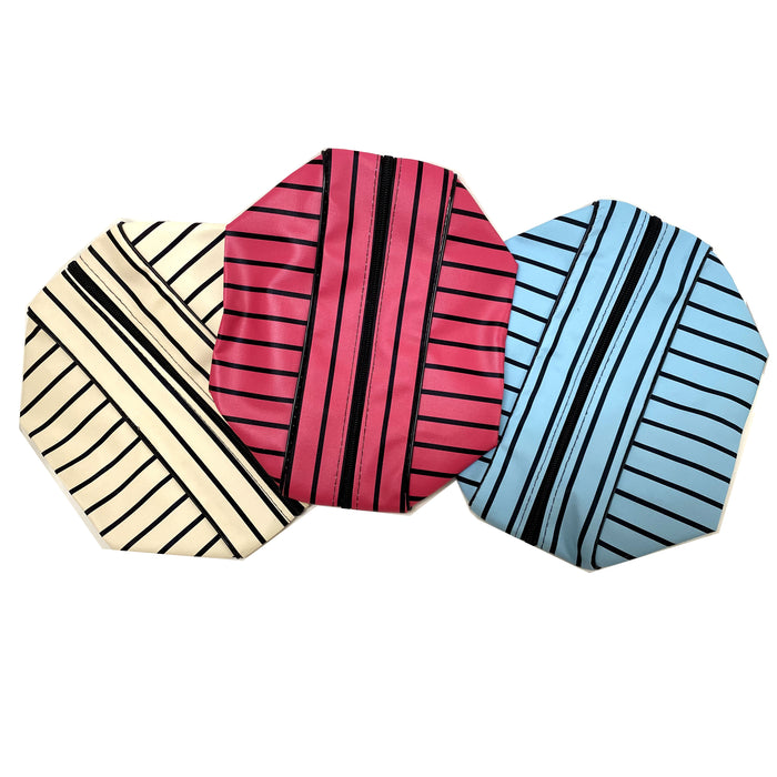 2 Cosmetic Bag Women Makeup Pouch Travel Toiletry Stripe Organizer Storage Girls