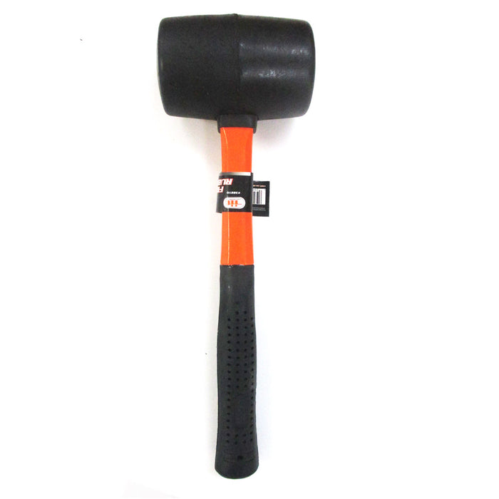 Rubber Mallet 16 Oz Fiberglass Hammer 11.5" Long Handle Tools Home Craft Black