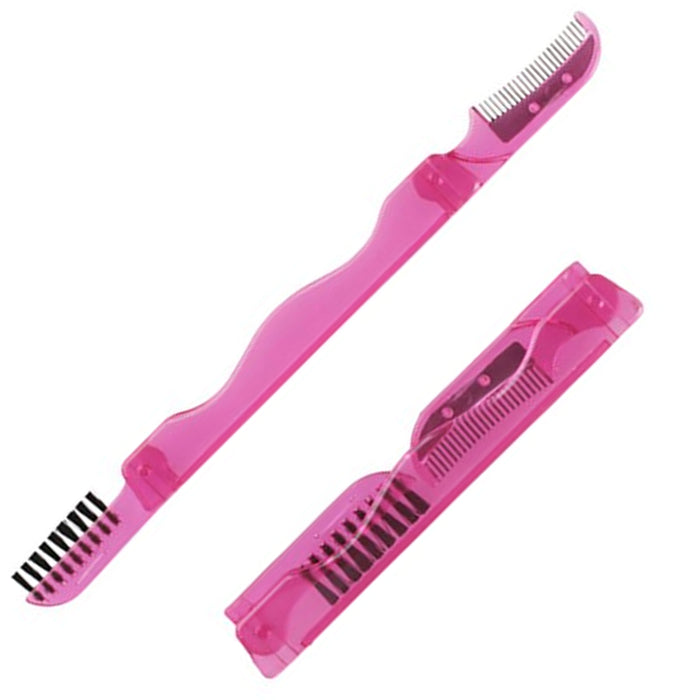 3 Pc Eyebrow Shaping Scissors Brow Grooming Kit Eye Lash Brush Comb Makeup Tool