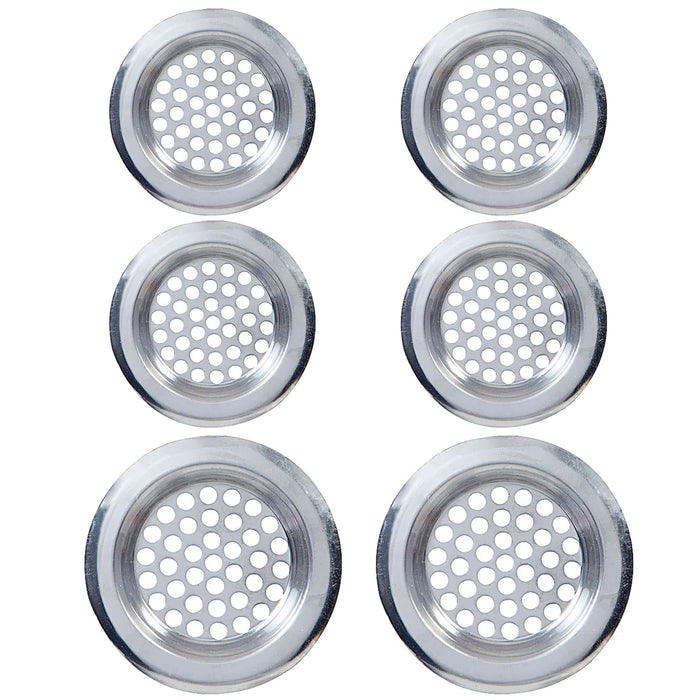 6 Pc Stainless Steel Sink Strainers Mesh Kitchen Sink Heavy Duty Sizes 2.3" 3"
