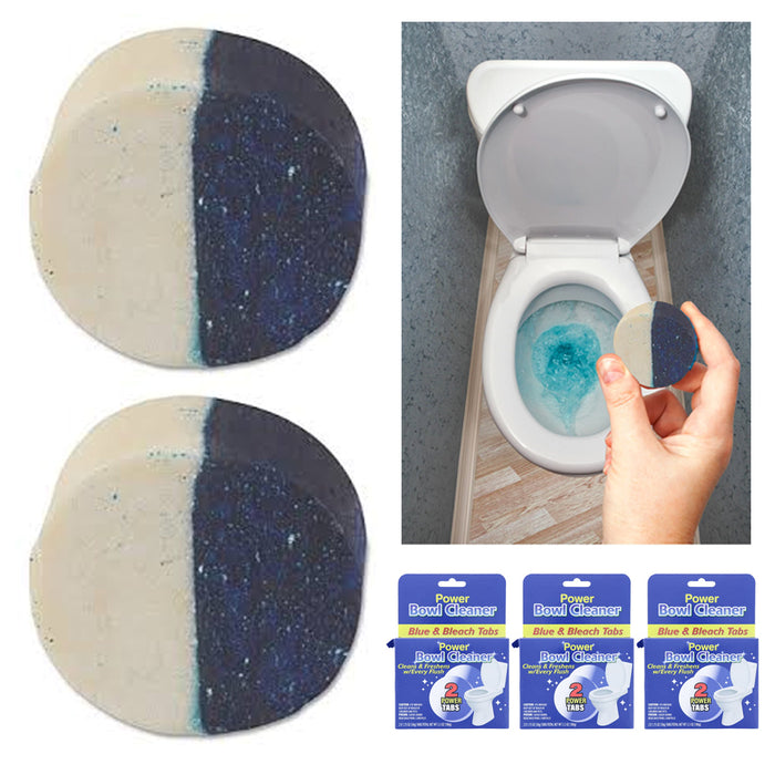 6 Pc Automatic Bleach Toilet Discs Bowl Flush Cleaner Stain Remover Tablet Tank