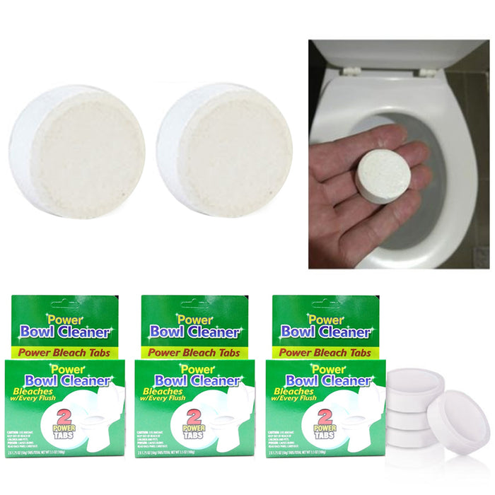 6 Pc Bleach Tablet Toilet Discs Bowl Flush Automatic Cleaner Stain Remover Tank