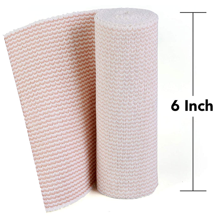2 Rolls Large Elastic Bandages 6 Inch Clip Body Wrap Thigh Calf Sport First Aid