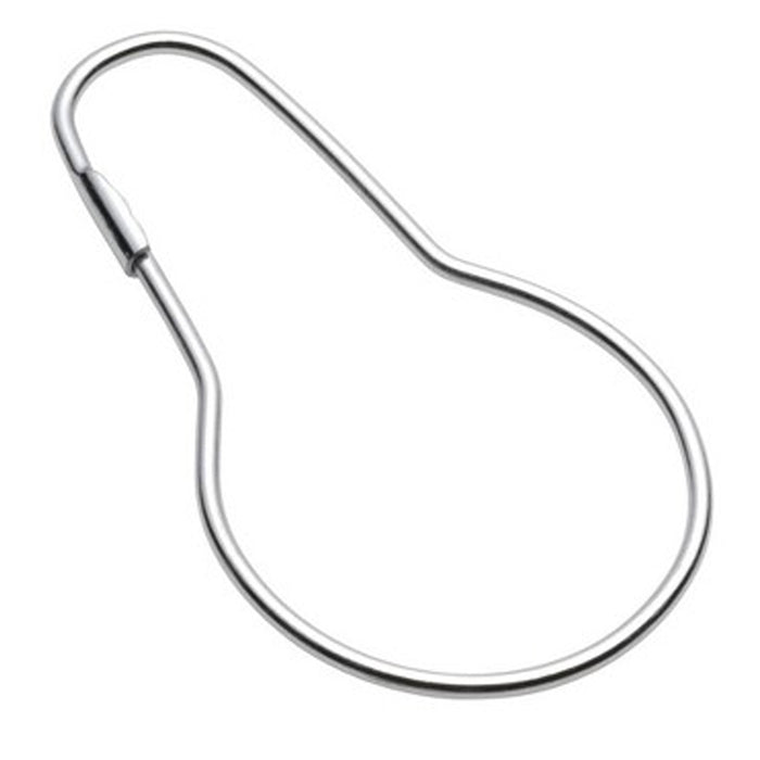 24 Pc Shower Hooks Silver Glide Metal Curtain Rods Rings Bathroom Drapes Shades