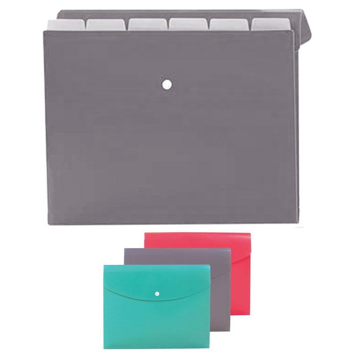 3 Pc Expandable 7 Pocket File Folder Letter Paper Organizer Slim School Office