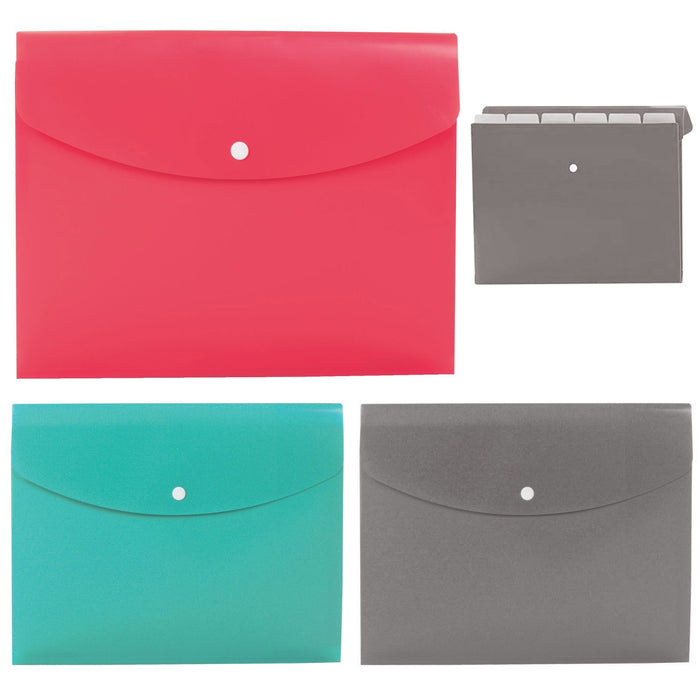 3 Pc Expandable 7 Pocket File Folder Letter Paper Organizer Slim School Office