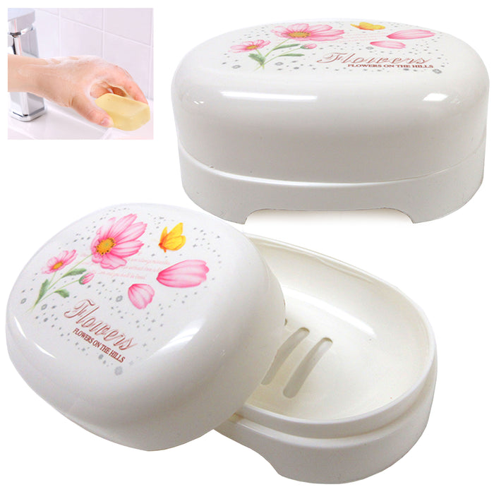 2 Soap Container Box Travel Soap Holder Durable Case Dish Bathroom Camping Hikin