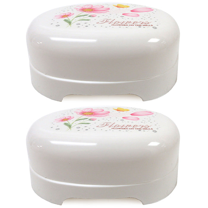 2 Soap Container Box Travel Soap Holder Durable Case Dish Bathroom Camping Hikin