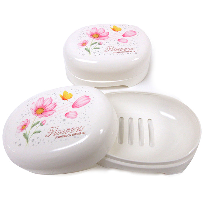 2 Soap Container Box Travel Soap Holder Durable Case Dish Bathroom Camping Hikin