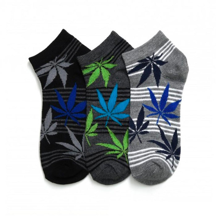 6 Pair Ankle Socks Cannabis Leaf Weed Pot Crew Low Cut Running Mens Women 10-13