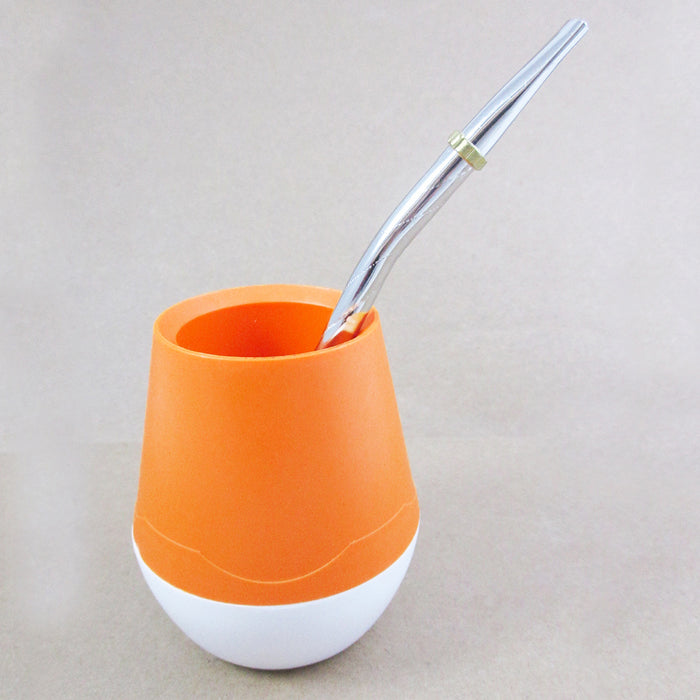 MATE GOURD WITH BOMBILLA PLASTIC EASY CLEAN YERBA MATE TEA CUP STRAW DRINK 5645