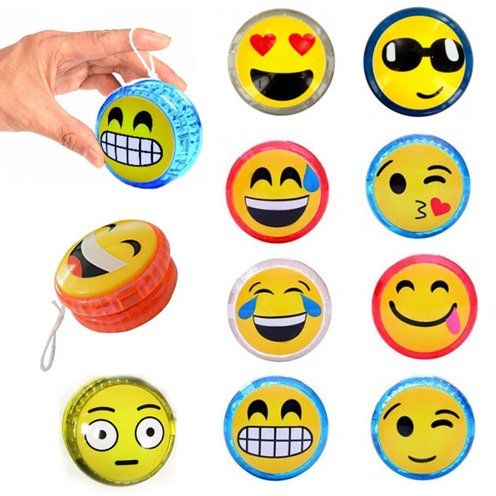 4 X Emoji YoYo Emoticon Light Up Yo Yo Party Favor Classic Toy Children Game Kid