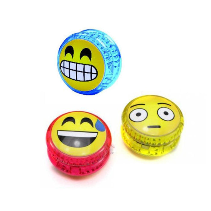 8 X Emoji YoYo Emoticon Light Up Yo Yo Party Favor Classic Toy Children Game Kid