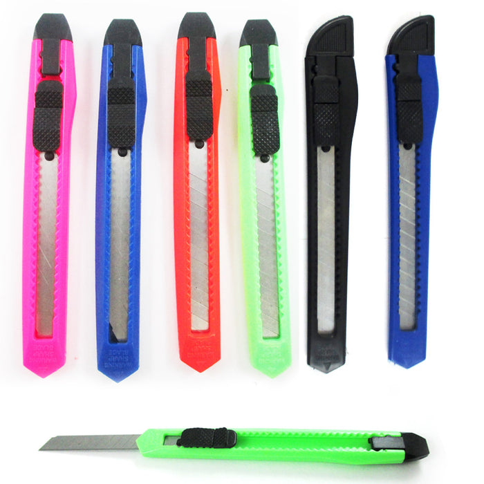 5 Utility Knife Box Cutter Retractable Snap Off Lock Razor Sharp Blade Tool !