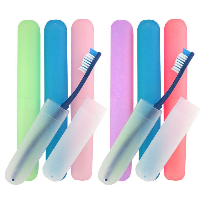 8 Pc Toothbrush Holders Set Cover Case Travel Kit Camping Tube Plastic Box New