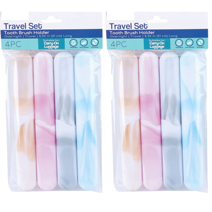 8Pk Toothbrush Holder Ventilated Hole Portable Travel Case Container Holder Camp