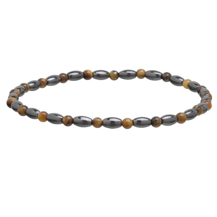 1 Magnetic Therapy Ankle Bracelet Tiger Eye Crystal Beads Natural Weight Loss