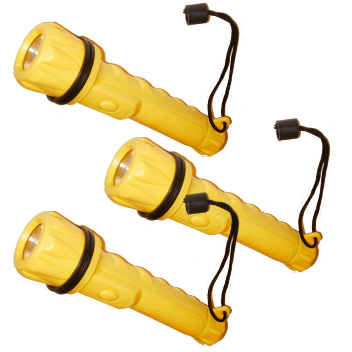 3 Flashlights Water Resistant Torch Lamp Bright Light Camp Safety Survival Sport