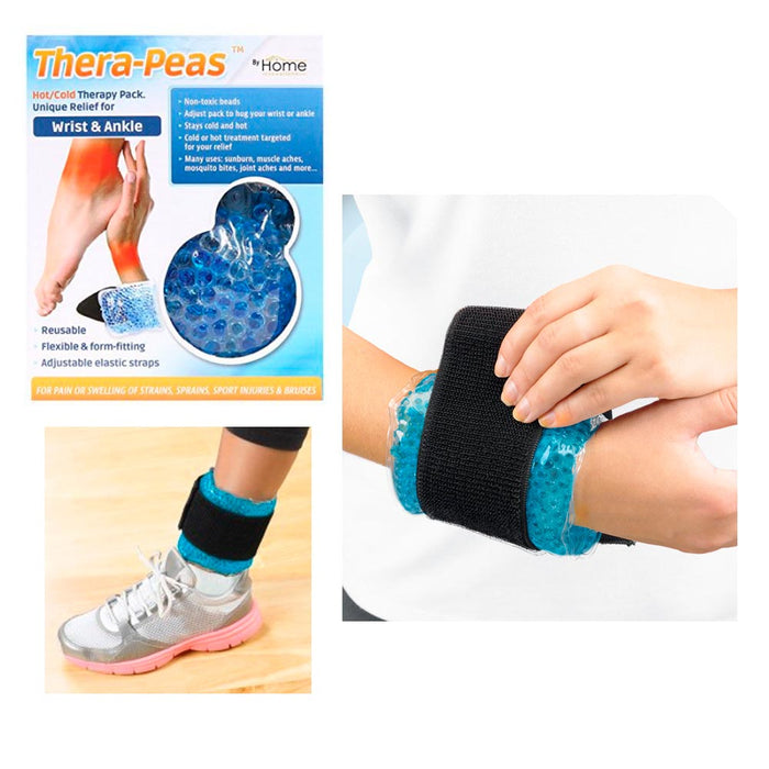 Wrist Ankle Pack Cold Gel Bead Ice Pain Relief Reuse Brace Wrap Arthritis Sports