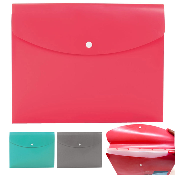 3 Pc Expandable 7 Pocket File Folder Letter Paper Organizer Slim School Office