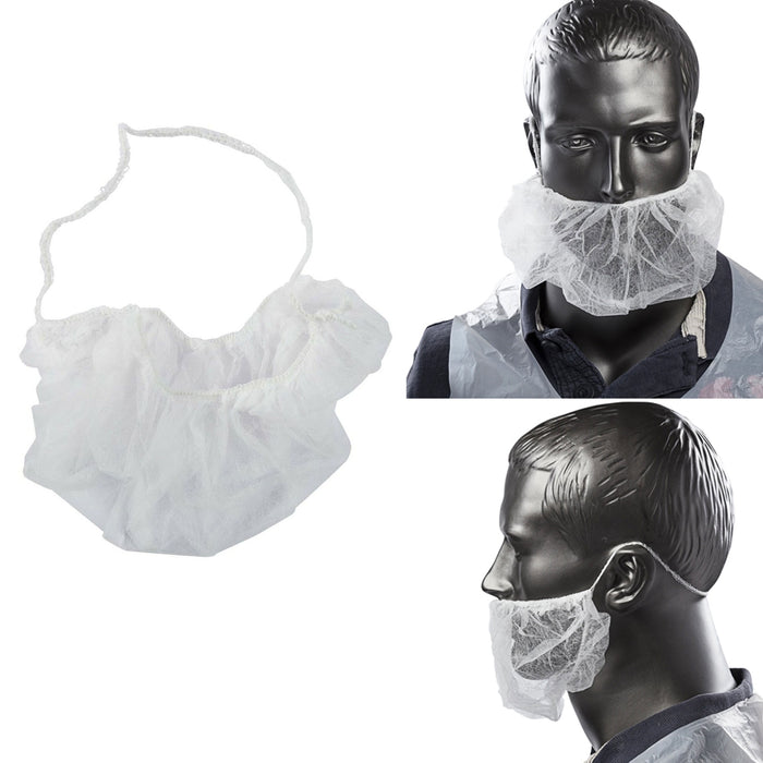 100 Pcs Disposable Beard Cover Hair Net Latex Free Cooking Protection Kitchen