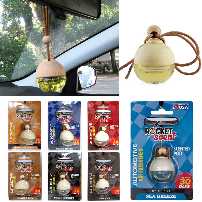 3 Pc Long Lasting Natural Car Oil Fragrance Hanging Air Freshener Scented Auto