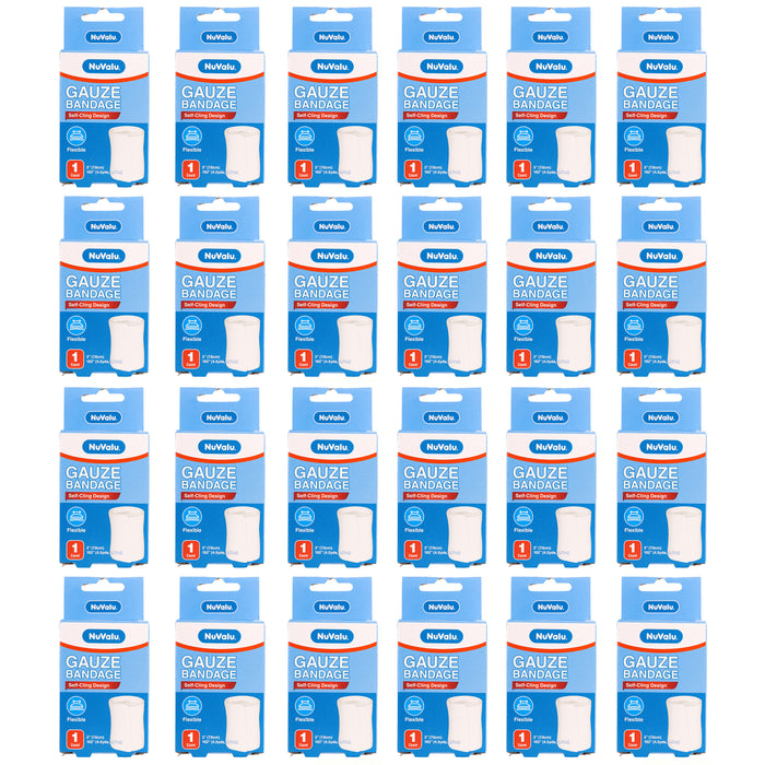 24 Rolls Gauze Bandage Medical Wrap Cloth Pads Flexible Surgical Tape 3" 4.5yds