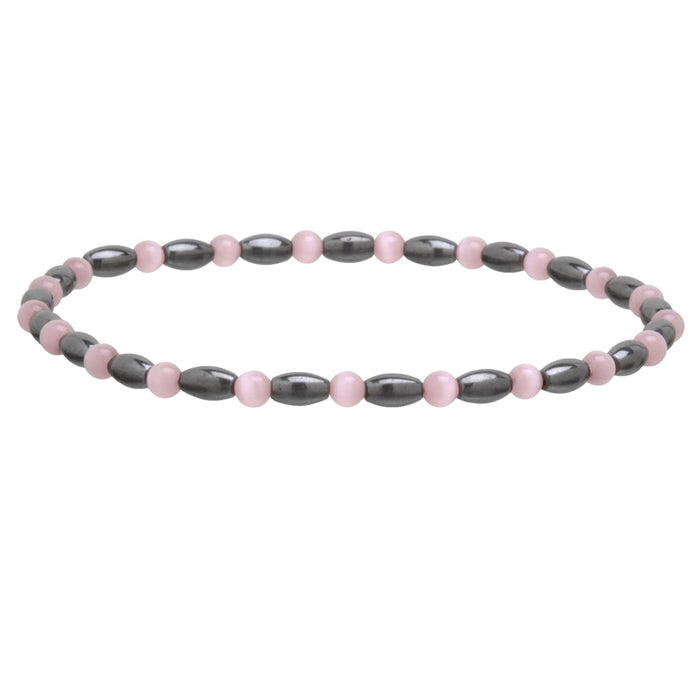 1 Magnetic Anklet Ankle Bracelet Rose Quartz Beads Crystal Relief Weight Loss