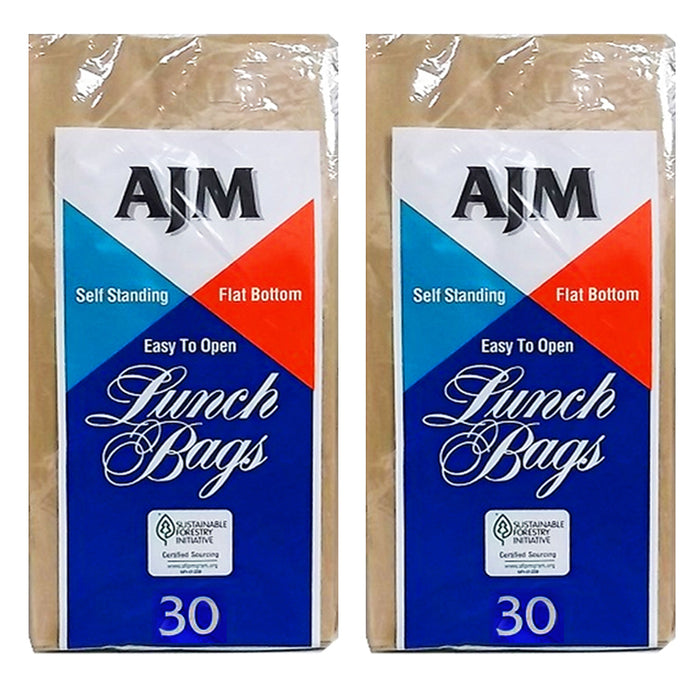 60 Ct Brown Paper Lunch Bags Food Meal Snack Loot Bag Merchandise Grocery Party