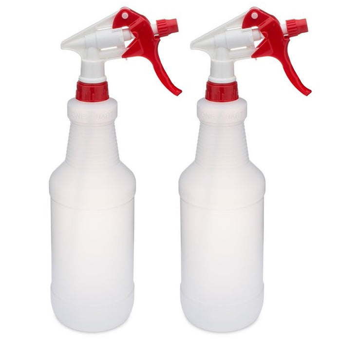 2 Pack Plastic Trigger Spray Bottle 32 oz Heavy Duty Chemical Resistant Sprayer