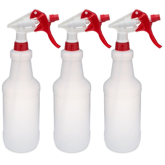 3 Pack Plastic Trigger Spray Bottle 32 oz Heavy Duty Chemical Resistant Sprayer