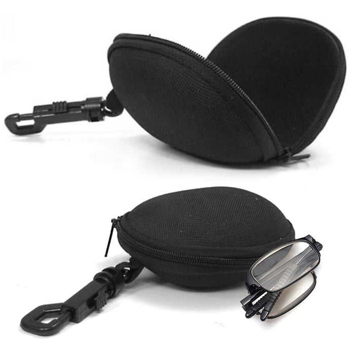 2 Foldable Glasses Case Holder Readers Folding Eyeglass Pouch Protector Zipper