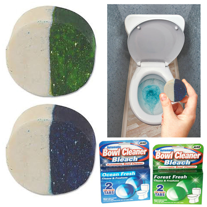 4 Pc Bowl Cleaner Bleach Tablet Toilet Discs Flush Automatic Stain Remover Tank