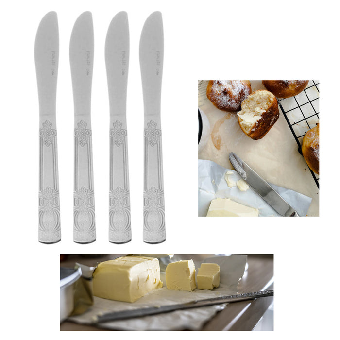 4 Pc Dinner Butter Knife Flatware Set Silverware Cutlery Stainless Steel Utensil