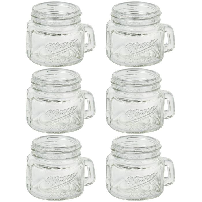 Set of 6 Mini Mason Jar Shot Glasses Glass Shooter Beer Mugs Wedding Favor Gift
