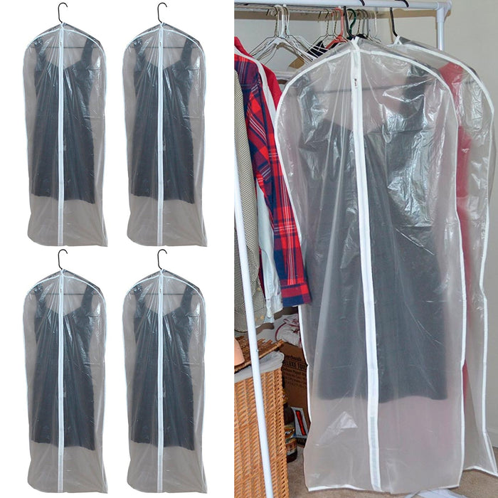 4 Pc Hanging Garment Bags Storage Cover Travel Suit Bag Dress Shirt Coat 53 Inch