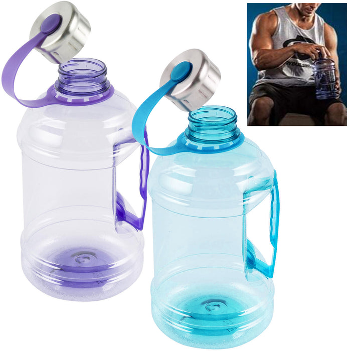 1 Sports Bottle 1 Liter Water Drinking Jug Plastic Canister Hiking Outdoor Wide