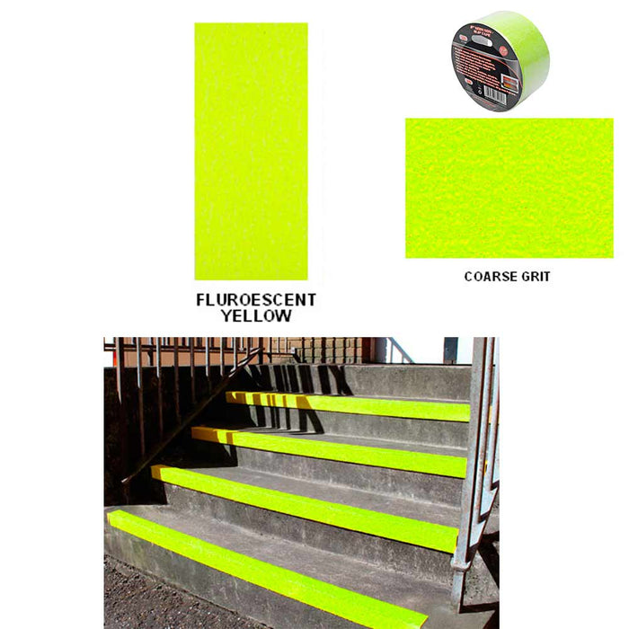 1 Roll Neon Color Course Grit Tape Safe Non Skid Anti Slip Sticker Grip 2"x12FT