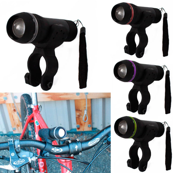 1 Bike LED Tail Flashlight Bicycle Head Light Torch Lamp Safety Waterproof Mount