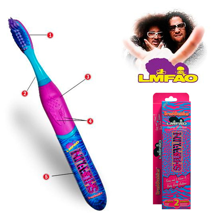 Brush Buddies Singing Toothbrush LMFAO Sexy And I Know It Plays 2 Music Songs